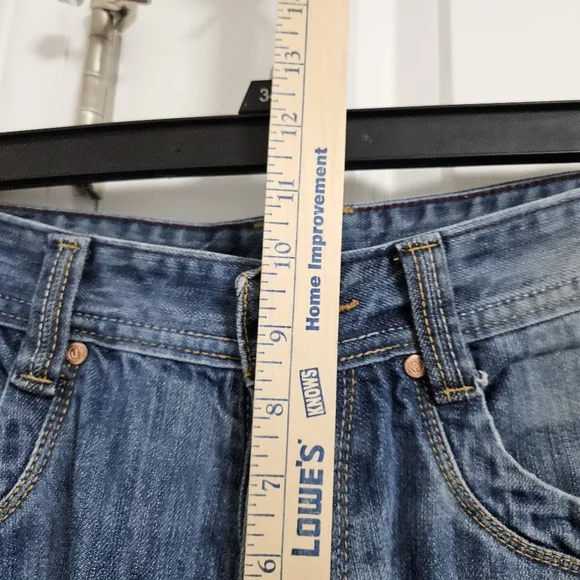 Diesel Distressed Straight Jeans Mens (34x31) Whiskering Embroidered Button Fly